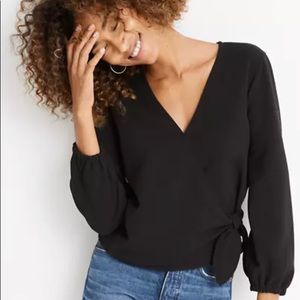 Madewell Texture & Thread Crepe Wrap Top
